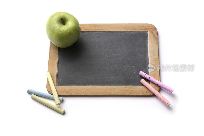 学校:黑板，粉笔和苹果
