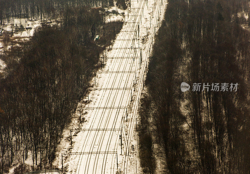 冬季乌克兰利沃夫的铁路运输