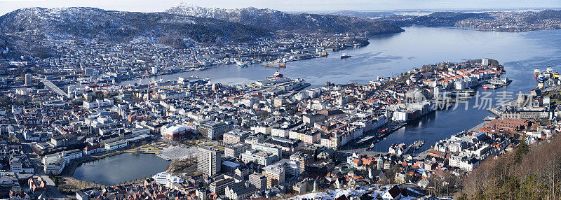 挪威卑尔根的全景