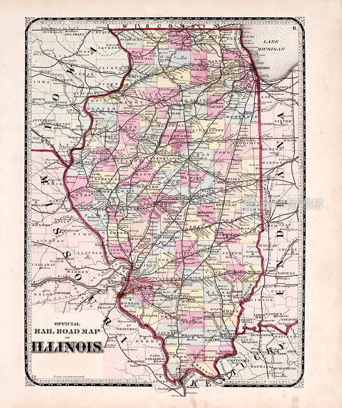 伊利诺斯州铁路地图