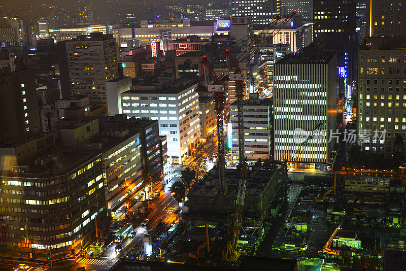 日本北海道的现代札幌夜景