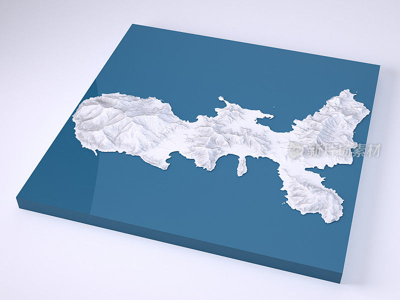厄尔巴岛3D模型地形图白色