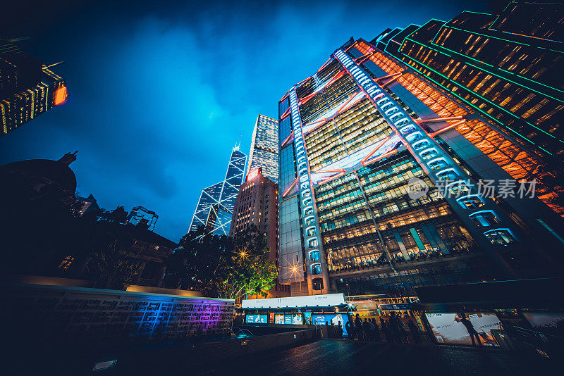 香港中环是这个城市的主要金融区