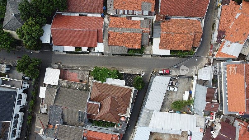 雅加达郊区街道鸟瞰图