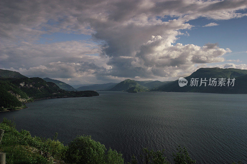 挪威峡湾鸟瞰图风景