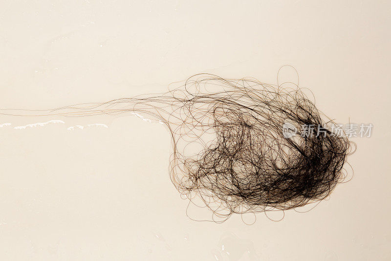 浴室里一堆脱落的长发