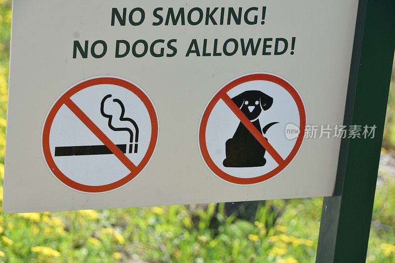 禁止吸烟，禁止带狗入内