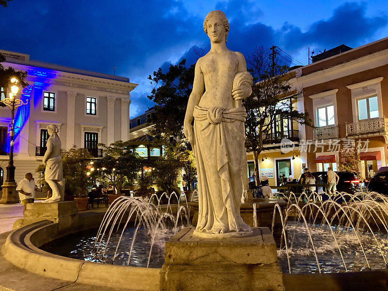 波尔图里科-圣胡安镇-军事广场(地名)-喷泉