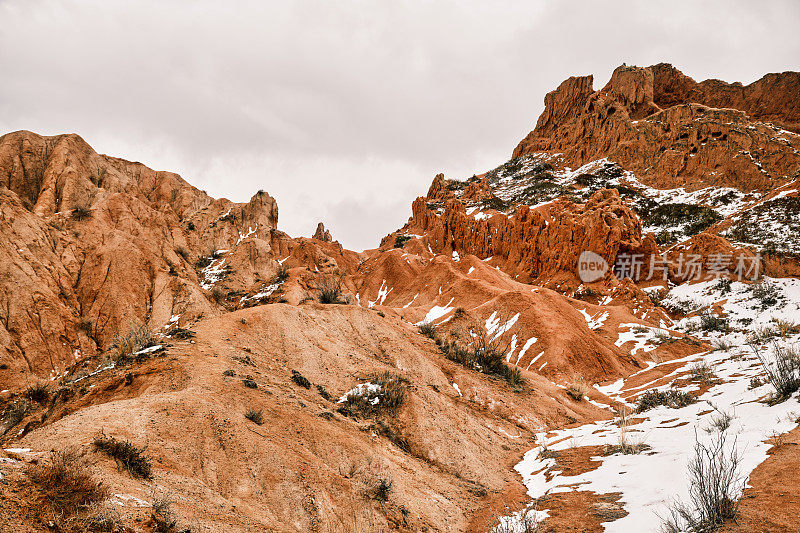 冬天，童话峡谷的全景