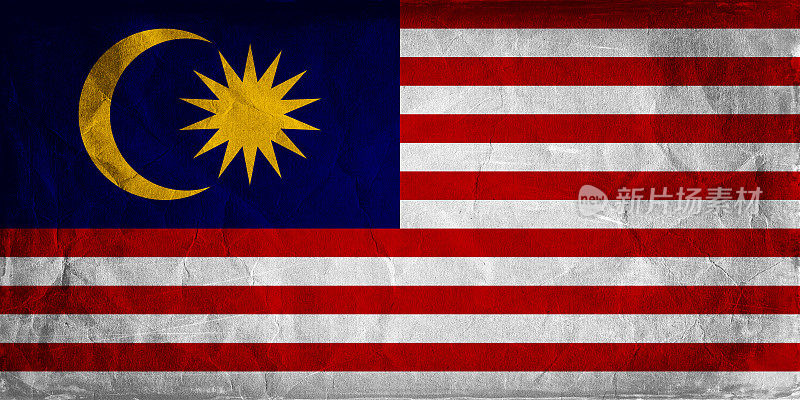 带有纸张背景的马来西亚垃圾旗