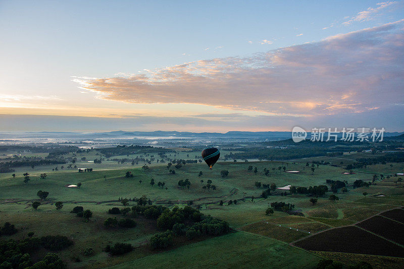 热空气气球澳大利亚葡萄酒的国家