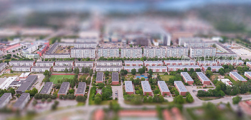 Tilt-shift。清晨田园般的别墅区