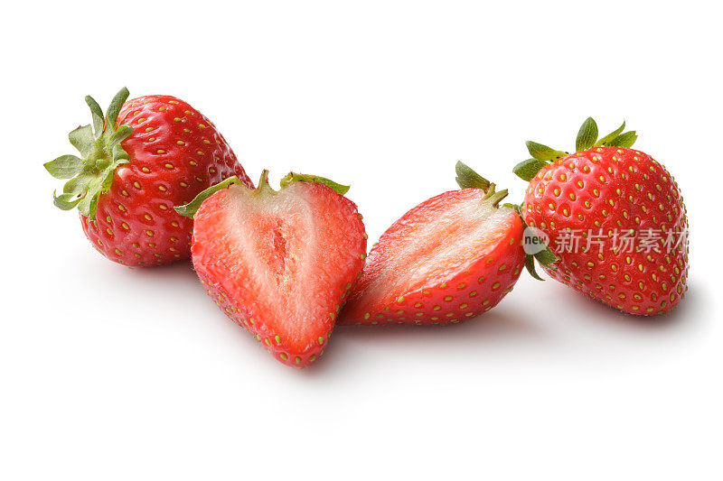 水果:白色背景上孤立的草莓