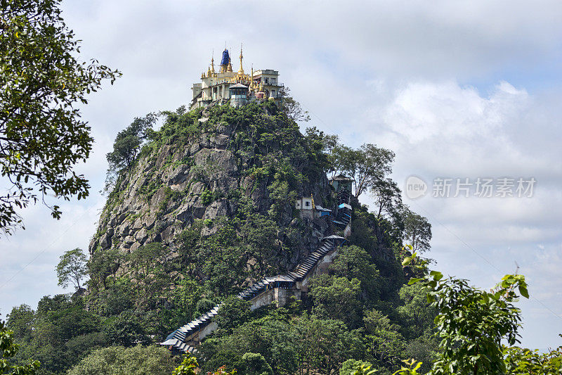 缅甸蒲甘波帕山上的佛教寺庙