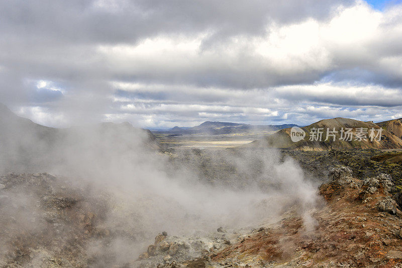 冰岛Landmannalaugar五颜六色的火山