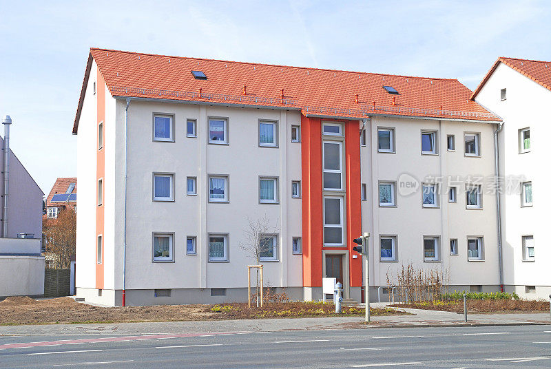 红色的德国公寓