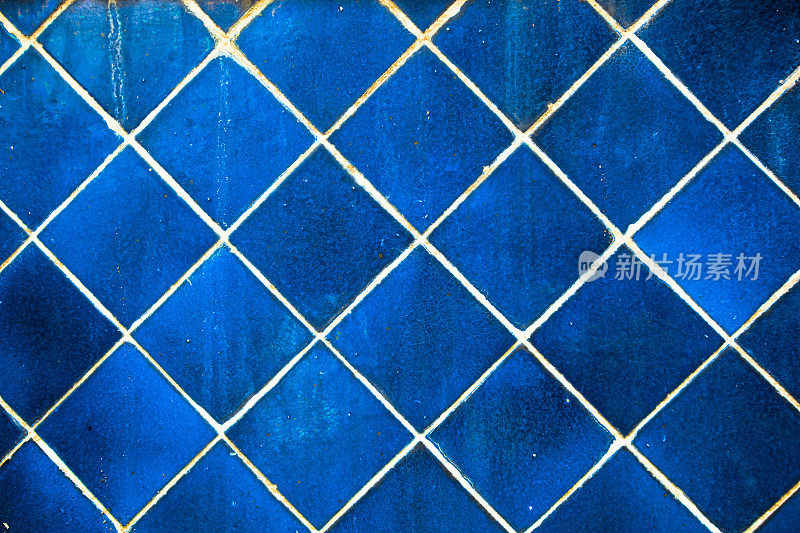 蓝色瓷砖纹理背景墙图案