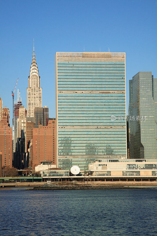 纽约东河对面的联合国总部