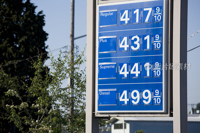 汽油价格上涨到每加仑5美元