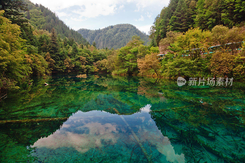 五花湖，九寨沟，中国，四川