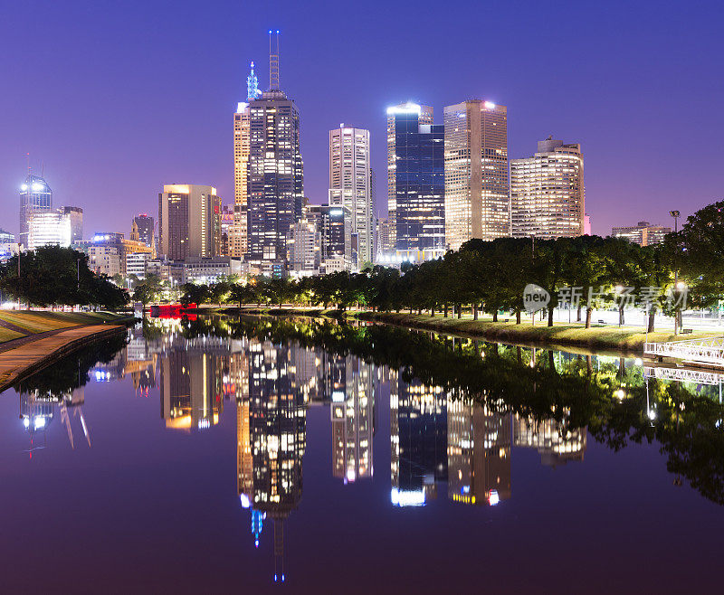 澳大利亚墨尔本城市夜景