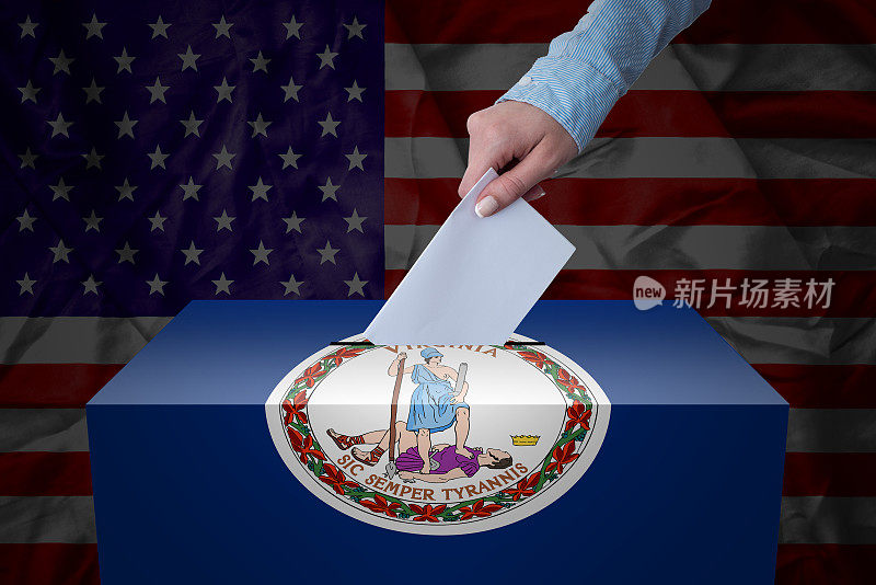 投票箱-选举-弗吉尼亚州，美国