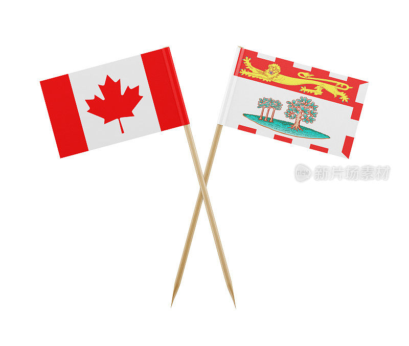 小小的加拿大和爱德华王子岛国旗上的牙签