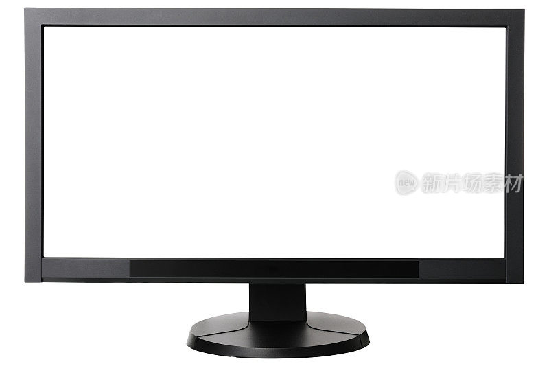 空白电脑显示器在白色背景上的孤立镜头