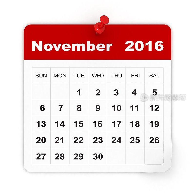 2016年11月-日历系列
