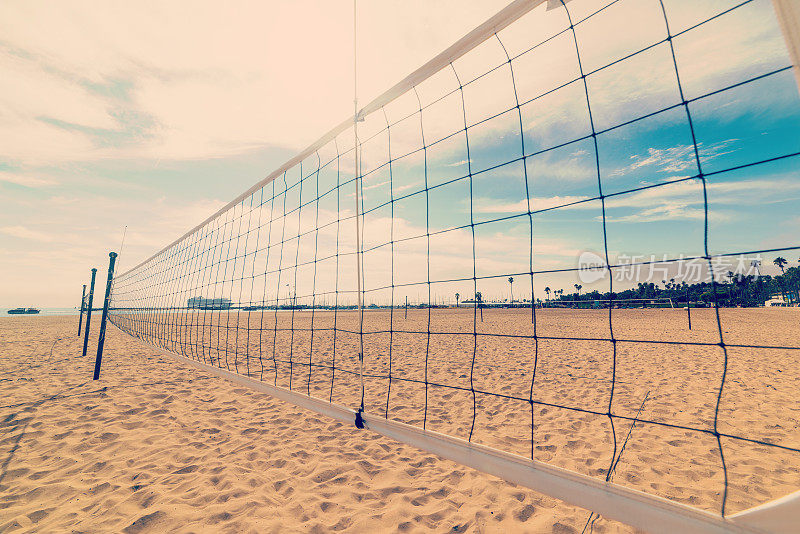沙滩排球网在圣巴巴拉海岸