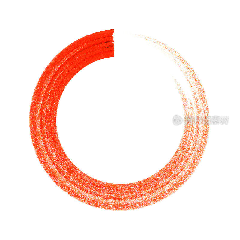 橙色圆形笔刷描边框架孤立的白色背景