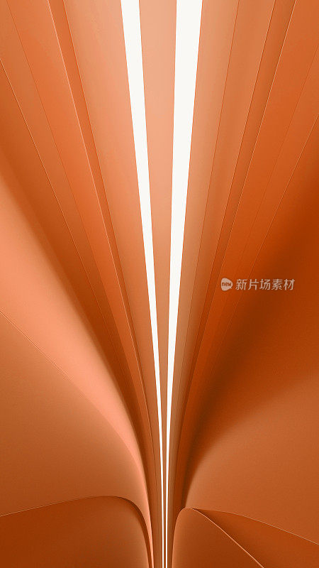 橙色房间上的动感抽象背景与灯光。