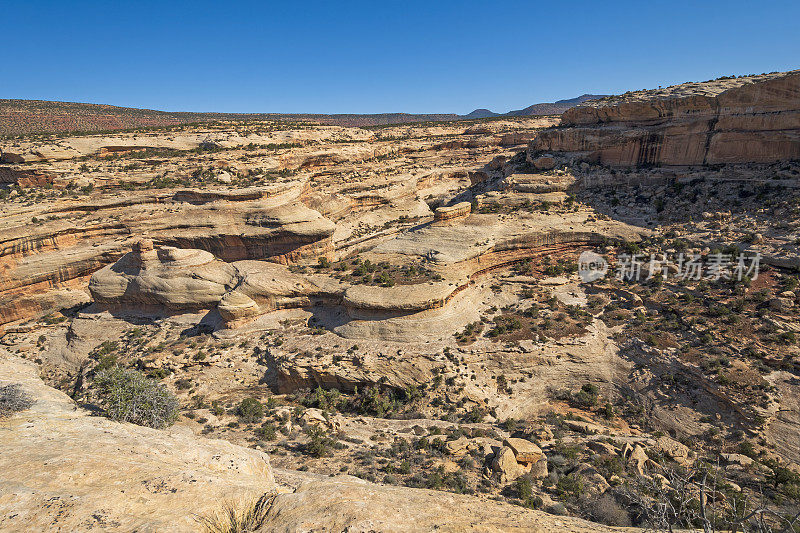 沙漠峡谷中杂乱的岩层