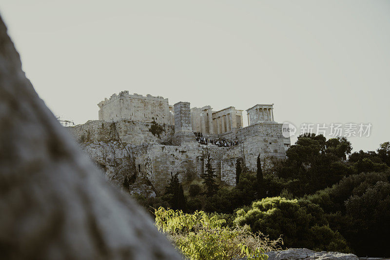 希腊雅典，阿雷奥帕古斯山的卫城遗址