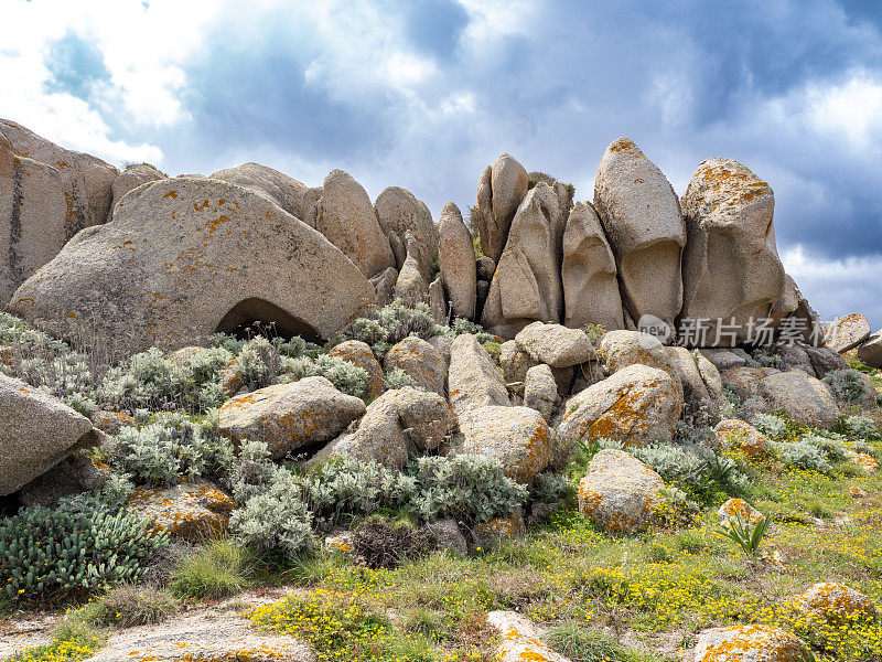 撒丁岛的特斯塔角奇特的岩石