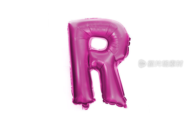 字母r是用粉红色的氦气球写的