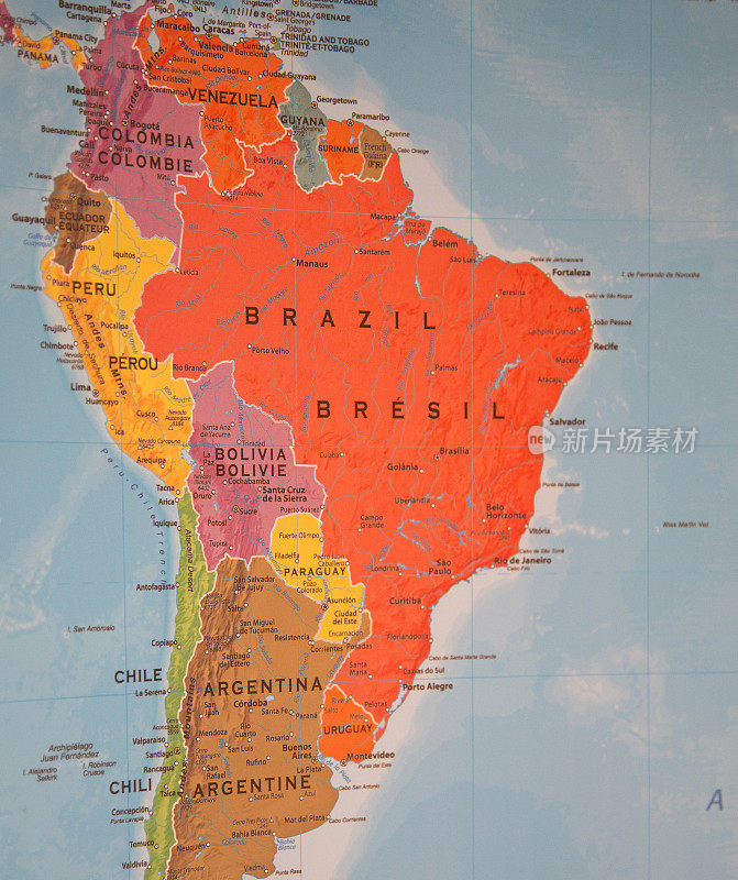 南美地图聚焦玻利维亚