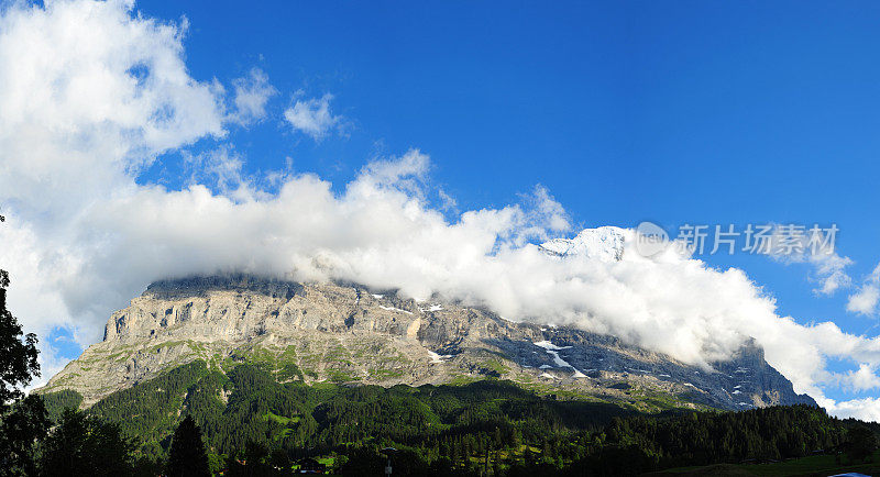 瑞士山的全景