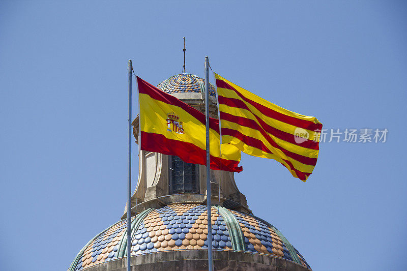 西班牙和加泰罗尼亚旗帜