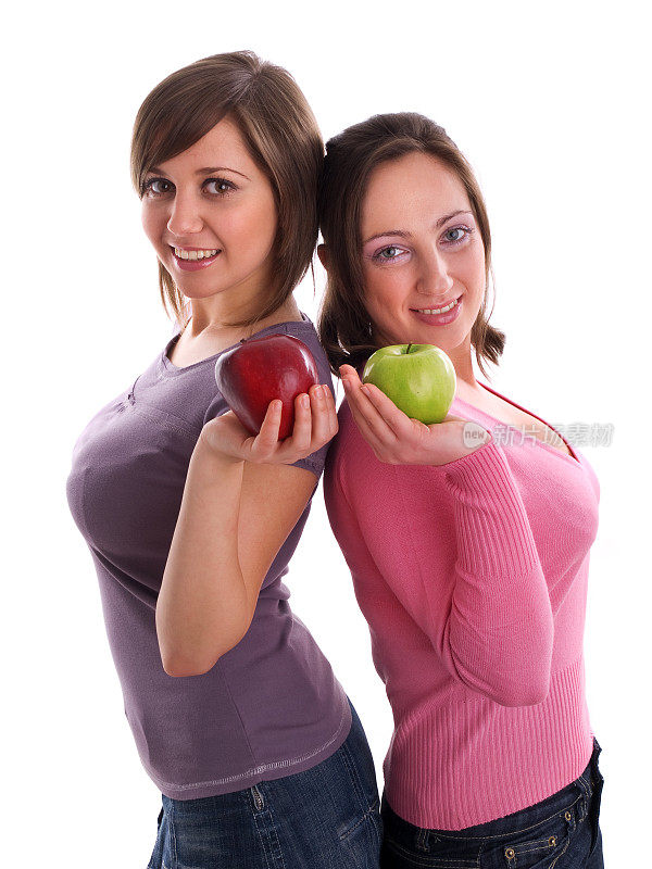 女性与苹果