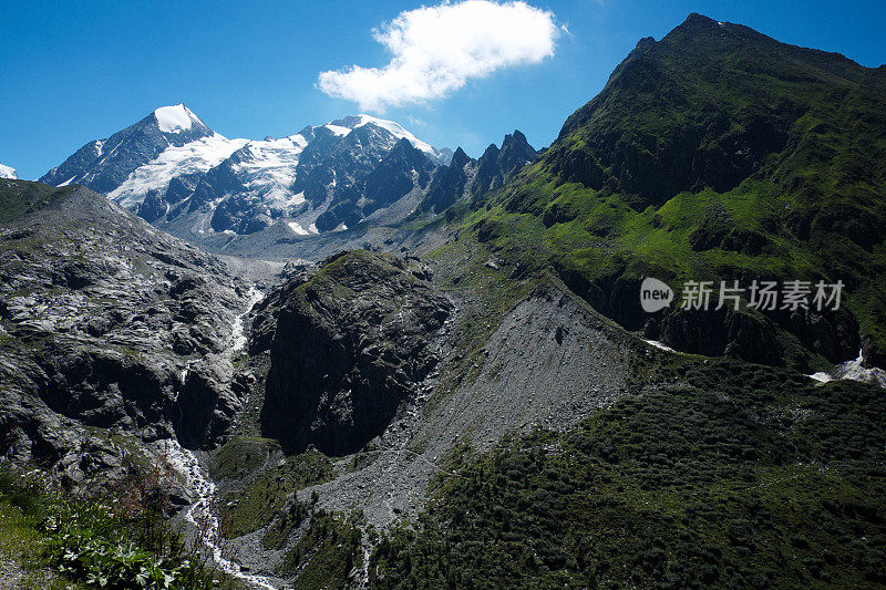 瑞士阿尔卑斯山的山脉景观