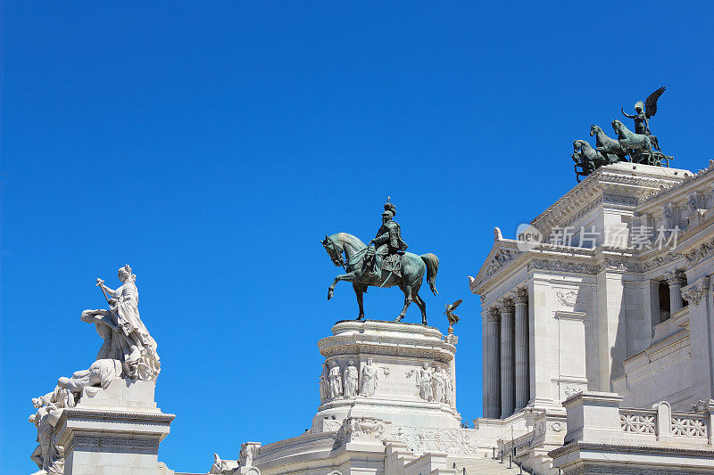 圣坛(祖国的祭坛)，也被称为国家纪念碑一个维托里奥埃马努埃莱二世，罗马，意大利。