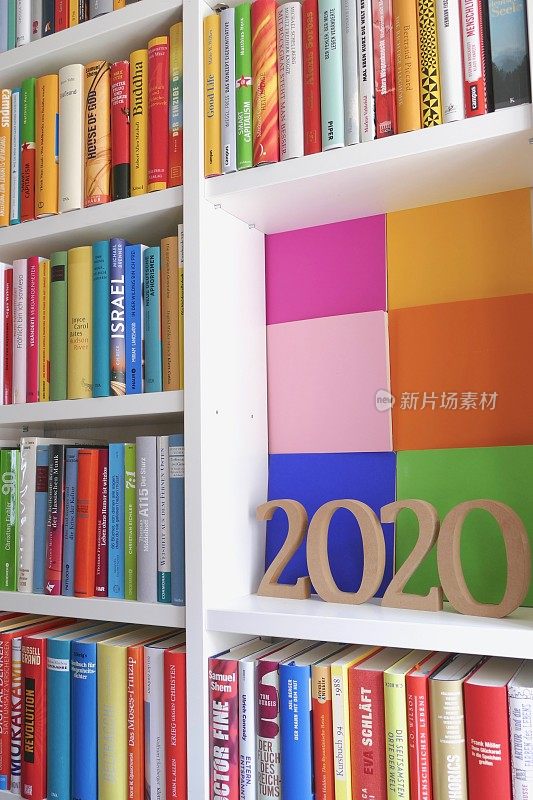 2020年是图书馆书架上的木号