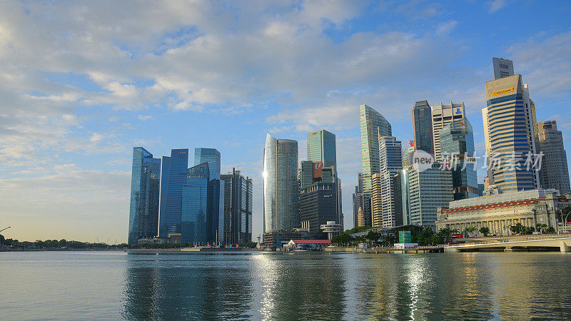 新加坡市中心CBD的天际线全景