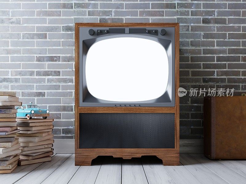 带模型的时髦屏幕电视。