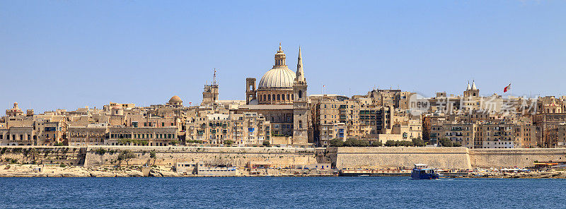 城市景观显示瓦莱塔，马耳他的首都