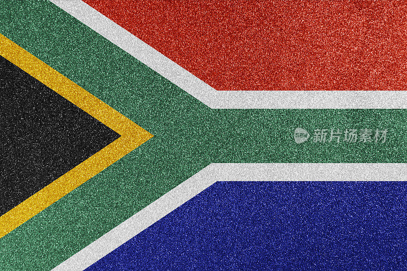 南非国旗闪闪发光的纹理