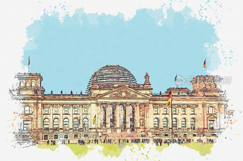 柏林的国会大厦。