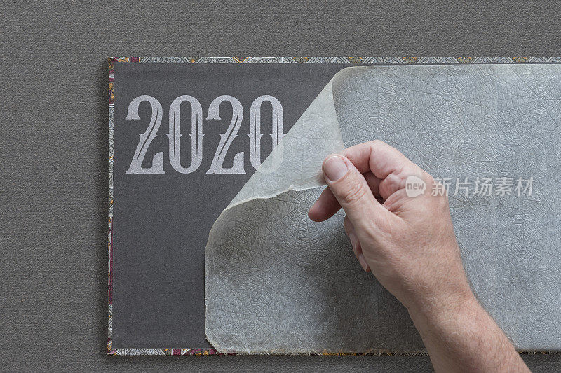 古董相册古董黑色与2020年新年
