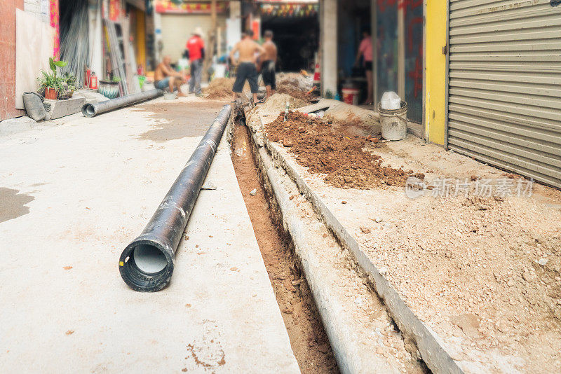 城市乡村街道地下管线建设